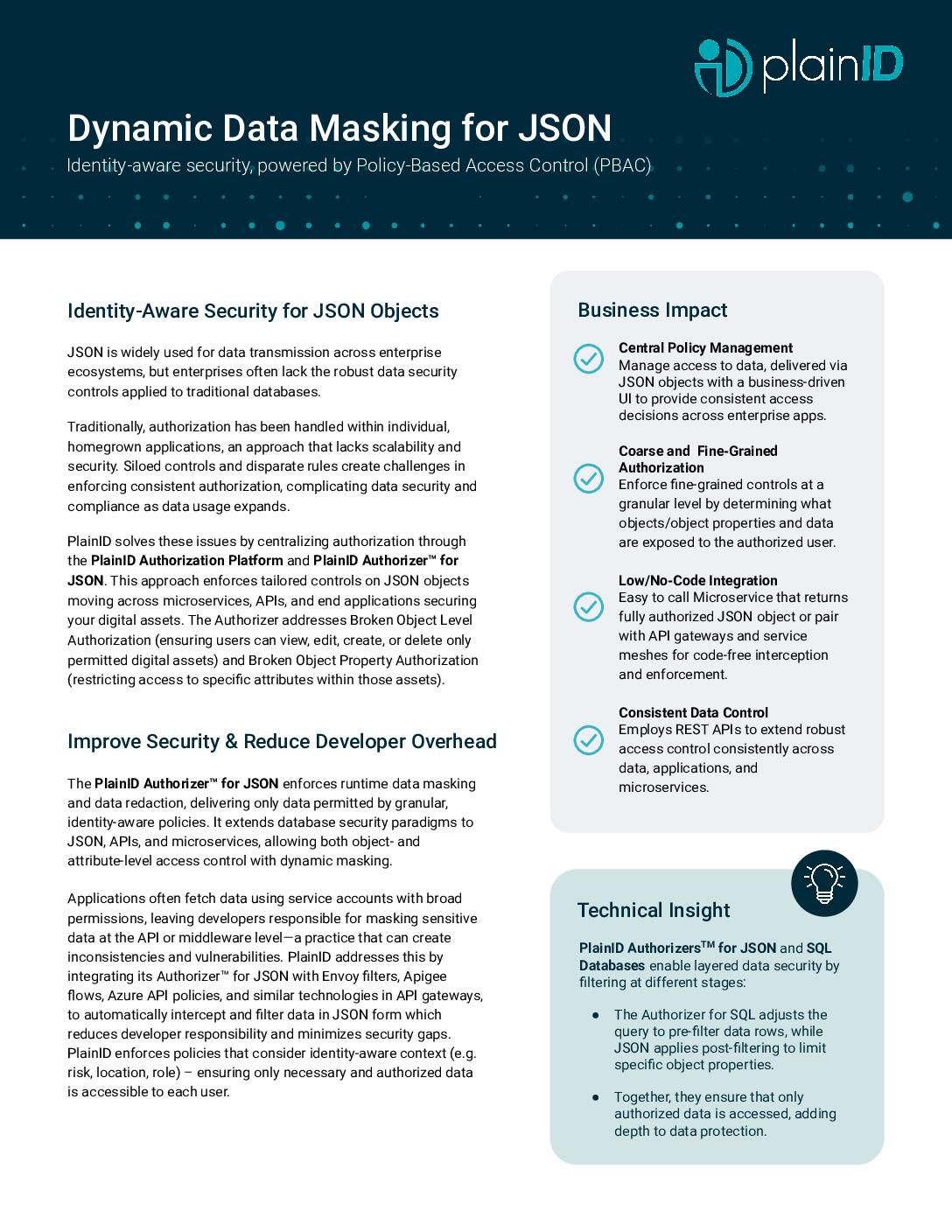 PlainID-JSON-Authorizer-Datasheet